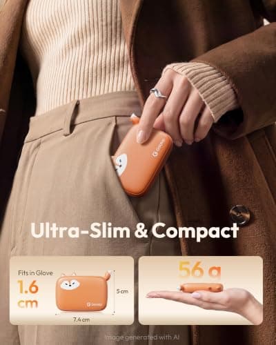 Gaiatop Rechargeable Hand Warmers 2-Pack, 1.6 cm Ultra-Slim Fits in Gloves — view 4