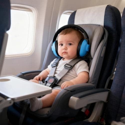 Iwinna Baby Ear Defenders 0-3 6-12 12-24 Months, Noise Cancelling Headphones for Infants Toddlers, Soft Ear Muffs for Airplane Travel, Sleep & Loud Events, Hearing Protection for Sensitive Ears, Blue — view 2