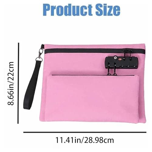 Money Bags with Lock and Zipper | Travel Lock Container | Reusable Zip Locks Travel Bags | Double Layer Portable Lockable Safe Storage for Personal Items, Anti-Theft Zip Password Lock Handbag — view 5