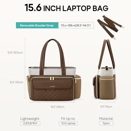 RAINSMORE Laptop Tote Bags for Women 15.6 Inch Teacher Work Bag — view 4