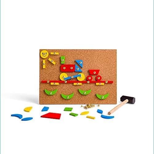 Bigjigs Toys Pin-a-Shape Set, 229-Piece Tap Art Kit with Cork Board — view 5