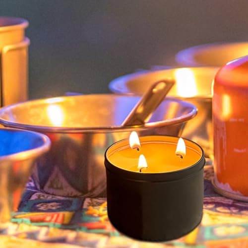 36 Hour Emergency Tin Set for Power Outages Camping Winter & Home Lighting - Long Container Compact Travel Kit Household Supply Unmatched Endurance (Black, 7x7x4.8cm) — view 2