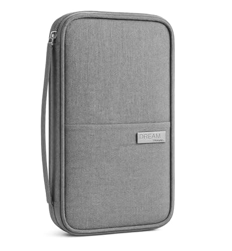 Passport Holder Travel Wallet, Large Capacity Travel Document Holder, Water-Resistant Portable Travel Wallet Organiser for Cash Passport ID Card Credit Cards Flight Ticket Pen - Gifts for Men & Women