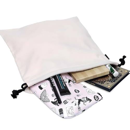 Dust Bags for Shoes Cover- Large Cotton Fabric Storage Pouches with Drawstring Closure for Shoes, Purses, Travel, Packing, Luggage Organizer, Home Storage, Dust Proof Covers, IVORY, 9"X11" (Regular), — view 3
