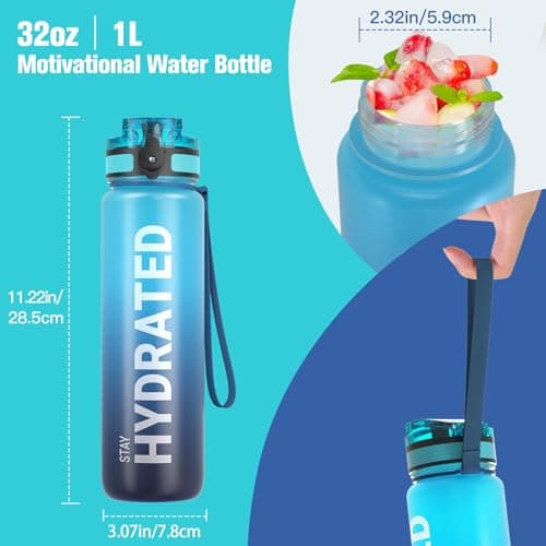 Sahara Sailor Water Bottle 1L, Leakproof Tritan Bottle with Time Marker — view 5