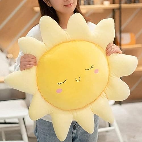OUKEYI Soft Sun Plush Pillow, Sun Shape Chair Cushion, Car Pillow (58cm/22.8 in)