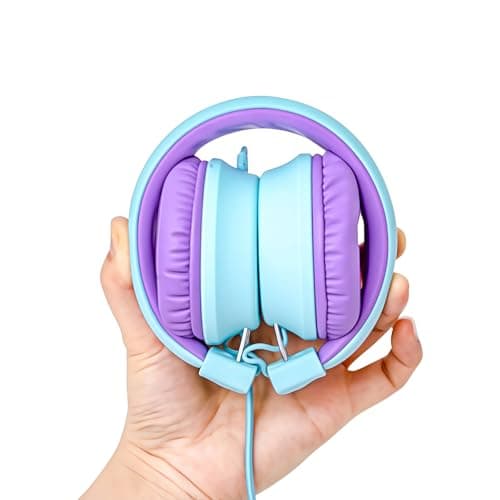 Olyre Foldable Kids Wired Headphones, Microphone Headset for Boys & Girls — view 2