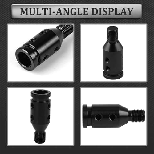 FYHJNC Car Gear Shift Knob Adapter, M12x1.25 Universal Gear Knob Adapter, Upgraded Aluminum Gear Stick Shifter Adapter with 4 Fittings 8mm 10mm 11mm 12mm for Non Threaded Shift Knob-Black — view 3