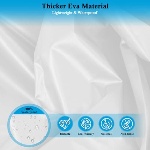 lohey Rain Poncho, Reusable Rain Poncho Waterproof Adult Emergency Waterproof Jacket Women Men EVA Raincoat with Hood and Sleeves for Camping, Fishing, Theme Parks, Festivals (White) — view 6