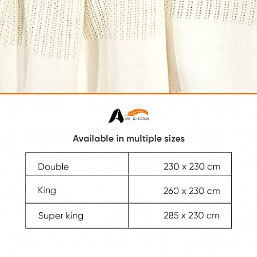 A ATH COLLECTION 100% Pure Organic Cotton Cellular Blanket Thermal Breathable Travel Blanket Extra Soft Warm Lightweight for Adults (Double 230 x 230 CM, Pink) — view 5