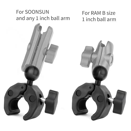 SOONSUN 1" Ball Clamp Mount for RAM Mounts B Size Socket Arm, 20-50mm Rails — view 5