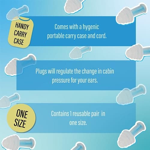 AudiPlugs Corded Flight Earplugs - Air Pressure Regulating Ear Plugs for Travel - Reusable and Comfortable - Helps Inflight Ear Discomfort - with Cord to Prevent Loss in-Flight — view 2