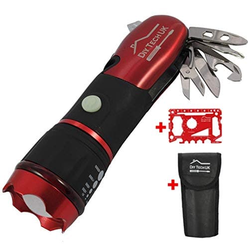 DIY TECH UK - 15 in 1 Pocket Multi Tool with Sciccors - 300m LED Torch