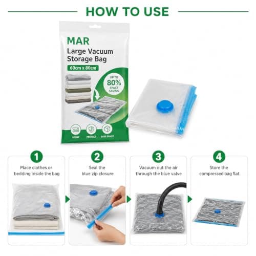 MAR Large Vacuum Storage Bag 60 x 80 cm Space Saver Bag for Clothes Bedding — view 6