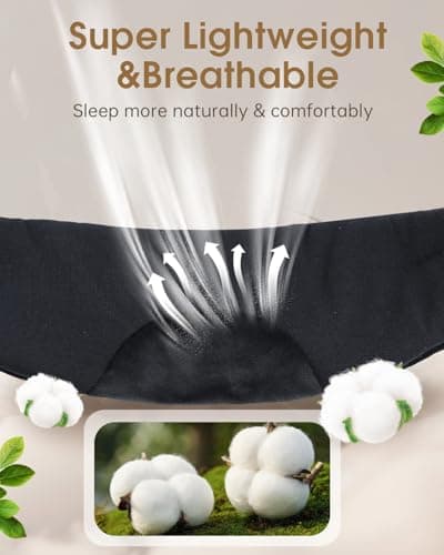 MUSICOZY Sleep Mask Headphones 100% Blockout Soft Cotton Sleep Headphones — view 2