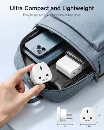 VINTAR UK to US Plug Adaptor, Type B Adapter with 10A Fuse, 2 Packs — view 5