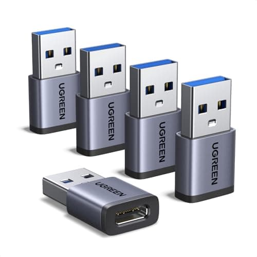 UGREEN USB to USB C Adapter 10Gbps 5 Pack for iPhone, iPad, MacBook, Galaxy
