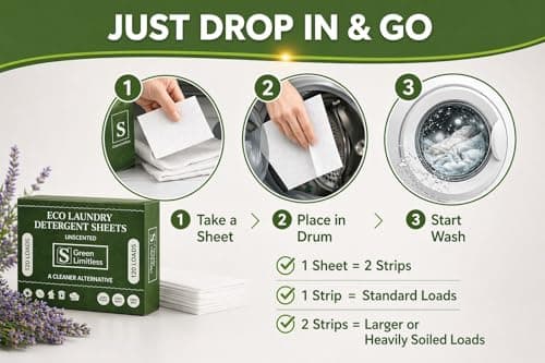 Green Limitless Eco Laundry Detergent 120 Sheets (Loads) Unscented. All the benefits of a liquid detergent, washing powder, or washing pods without any of the drawbacks. — view 5