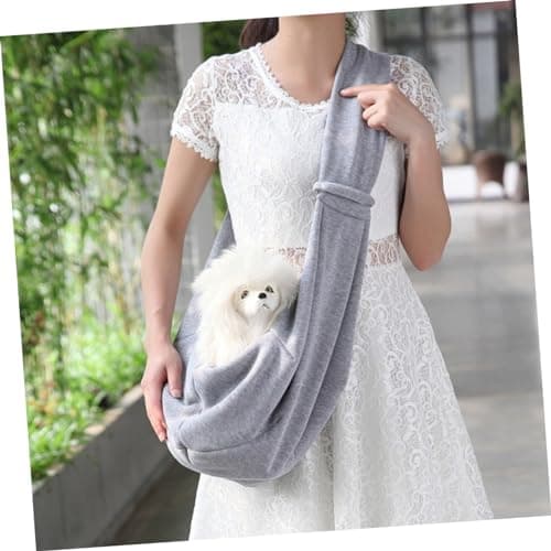 Toddmomy Portable Pet Crossbody Bag Double-sided Design Cotton and Linen Material Sufficient Safety and Simple Style for Outing and Travel as Dog Cat Sling Carrier Handbag Random Color — view 5