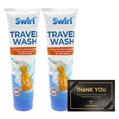 Travel Wash Pack of 2-100ml Each - Hand Washing Detergent for Clothes - Compact and Lightweight for Travel, Camping & Holidays - Effective in Warm & Cold Water, Up to 40 Washes Total