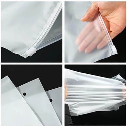 jfs 50Pcs Custom Storage Frosted Zipper Bags Home Clothing Shirts Business Small Business Packaging Product Bags Print Your Own Logo (30x40cm) — view 3