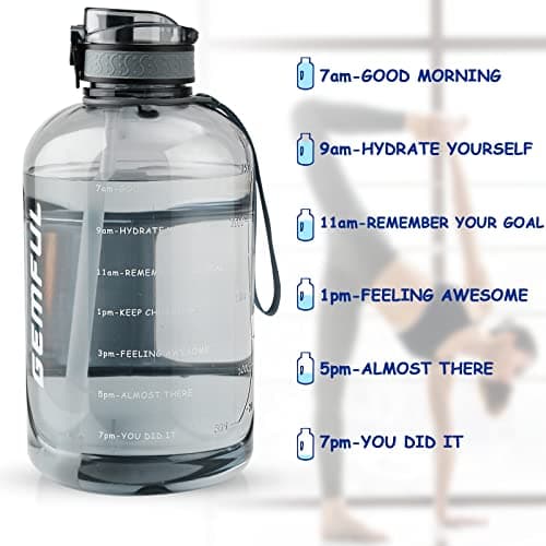 GEMFUL 3L BPA-Free Water Bottle Motivational Time Marker Sport Jug — view 4