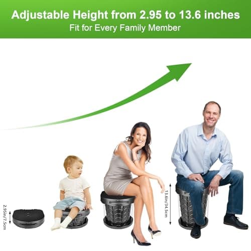 Folding Camping Toilet with Storage Bag, 13.6" H, Load 180kg, Black — view 2