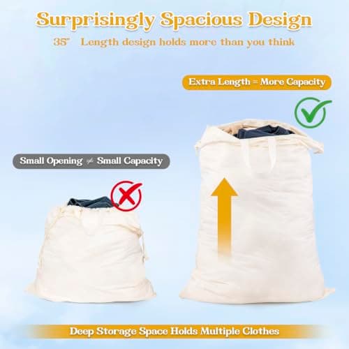 WiseBoy Extra Large Heavy Duty Laundry Bag for Dorm & Family — view 4