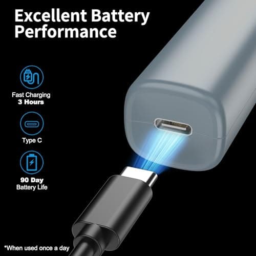 JISHO Nose Hair Trimmer for Men and Women– 10000 RPM Powerful Motor with Dual Stainless Steel Edge Blades USB Type-C Rechargeable for Easy Cleansing Travel Size — view 5