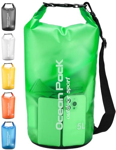 Henrycares Waterproof Dry Bag 20L 10L 5L, Sack with Long Adjustable Shoulder Strap, for Traval, Camping, Hiking, Swimming, Boating, Fishing