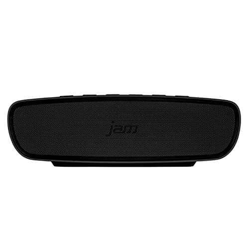 Jam Heavy Metal Bluetooth Wireless Speaker - Compact & Portable with up to 8 Hours of Playtime, Dual Passive Bass Radiator with Lifelike 20W Stereo Sound, Speakerphone Function, Aux-In Port - Black — view 2