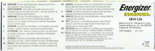 Energizer Industrial Long Life C Battery LR14 Ref 636107 - Pack 12 — view 2