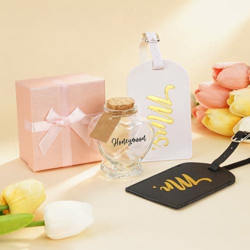 Honeymoon Sand Keepsake Jar Set with Mr and Mrs Luggage Tags — view 3