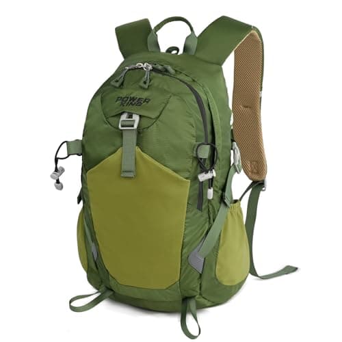 Lightweight Hiking Backpack, 20L Women/Men Waterproof Travel Rucksack Bag with Rain Cover, Outdoor Small Foldable Daypack for Student, Fit for 12.9 inch Laptop, Green