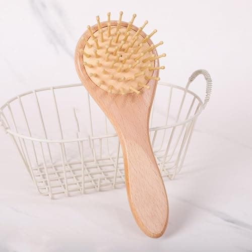 Portable Infant Comb Brush Set for Travel Soft Wool Bristles Gentle on Scalp Includes & Bath Brush Safe Easy Carry Soft — view 3