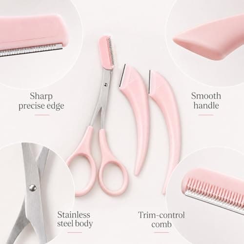 Qabonl 6 Piece Pink Eyebrow Grooming Set — view 5