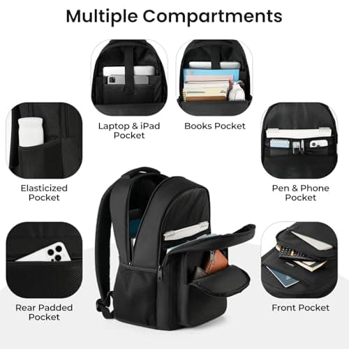 YAMTION Laptop Backpack, Rucksack for Men, Backpack Mens, School Bag, Laptop Rucksack for Men Women School College Business, Fits 15.6 Inch — view 2