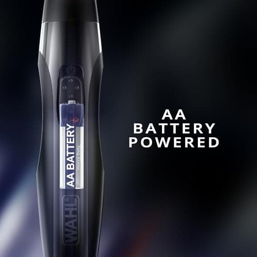Wahl 2‑in‑1 Detail Trimmer – Ear, Nose & Precision Facial Hair Trimmer with Washable Heads, Battery Powered, Comfort Grip, Rinseable Blades & Travel Case — view 4