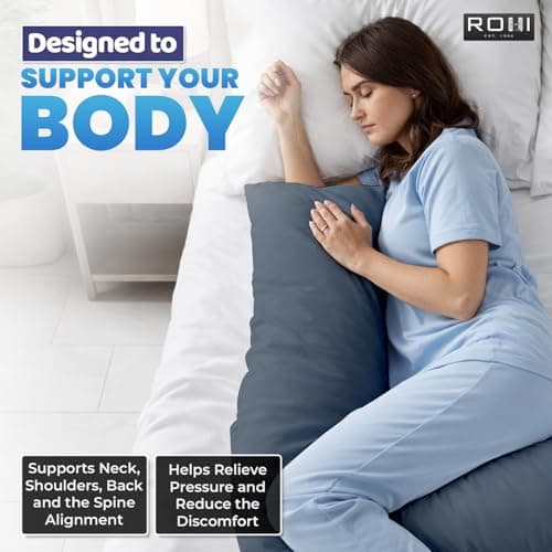 Rohi Orthopaedic V Pillow with Pillowcase – Anti Allergy Triangle pillows for Adults, Nursing, Maternity & Pregnancy – Extra Hollowfibre Cushioning to Supports Neck, Head & Back (Grey) — view 5