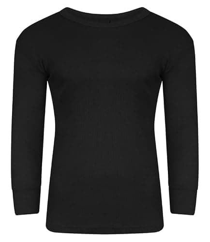 ANZEE Men's Thermal Long Sleeve Base Layer Top - Ultra-Warm Winter Vest Inner Adults T-Shirt for Outdoor Sports Running and Everyday Wear | S-XXL (UK, Alpha, XXL, Black Pack of 1)