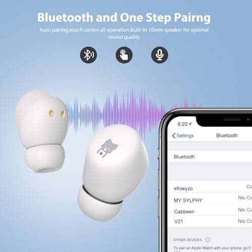Kids Earbuds, 85dB Volume Limited to Protect Hearing, Bluetooth Headphones for Kids with Mic, 30H Playtime, Safe Material, Lightweight, Touch Control, Girls Boys Wireless Earbuds for School Travel — view 5