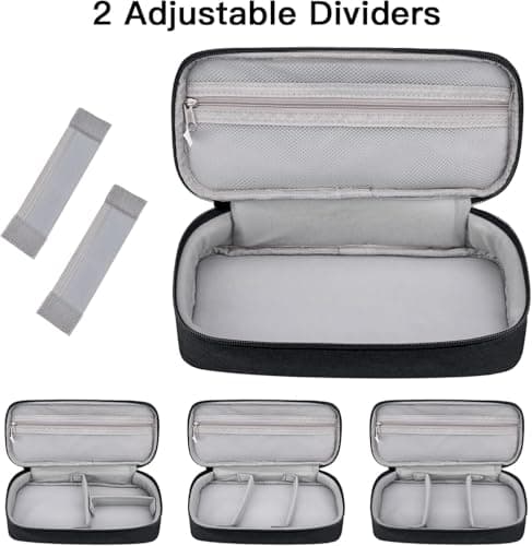Yundoor Cable Organizer Bag, Electronic Organizer Travel Case for Charger & Cords, Travel Accessories, Portable Power Bank (Black) — view 6