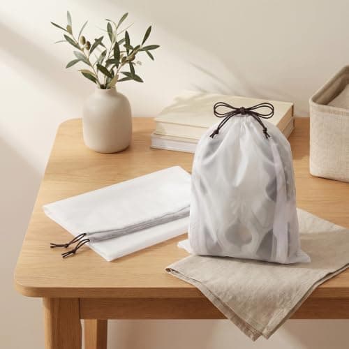 28 Pcs Clear Shoe Bags for Travel, Drawstring Shoe Bags for Storage — view 6