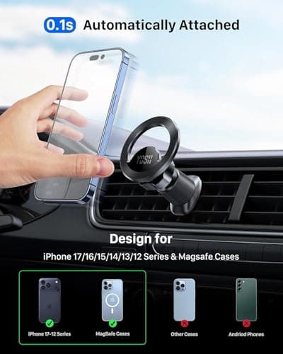 YOSH for MagSafe Car Mount, Air Vent Magnetic Phone Holder for iPhone — view 3