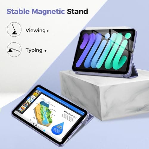 ProCase Smart Case for iPad Mini 7 (A17 Pro 2024)/ Mini 6 2021 8.3 Inch, Hard Back Cover for iPad Mini 7th/6th Generation A2995/A2996/A2993/A2567/A2568/A2569 -Light Purple — view 6