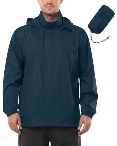 Outdoor Ventures Men's Waterproof Jackets Lightweight Windproof Raincoat