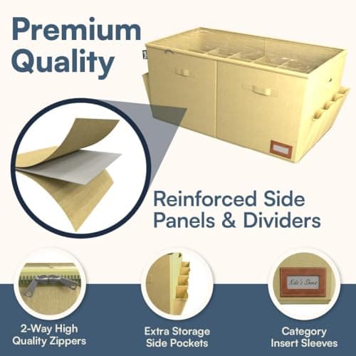 Tydi XXL Shoe Storage Box, 24 Compartments, Cream — view 3