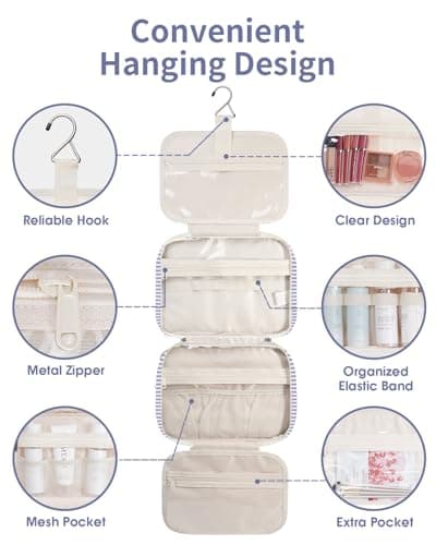 Narwey Hanging Travel Toiletry Bag for Women Toiletries Wash Bag — view 4