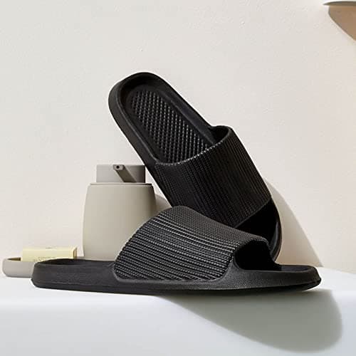 Men's Casual House Shoes Neat Simple Daily Appearance Pool Side Practical Footwear Household Daily Essential Travel & Vacation Friendly All Day Walking Support Summer Beach Ready Design Black — view 2