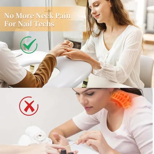 U Shaped Arm Rest for Nails, Dull Champagne Gold with Subtle Shimmer Stands — view 5